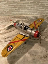 36CM Handmade Antique 1937 US NAVY SB2U Bomber Tin Metal Reproduction Model