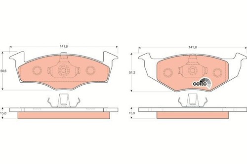 2x TRW GDB1306 Kit Pastiglie Freno Freni a Disco Frontale per VW Golf III Lupo