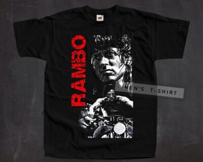 Rambo T Shirt for Men BLACK movie poster S-5XL 