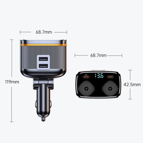 USB Cable PD45W Car Charger 5 in1 Mobile Phone Charger Car Use - Photo 2 sur 14