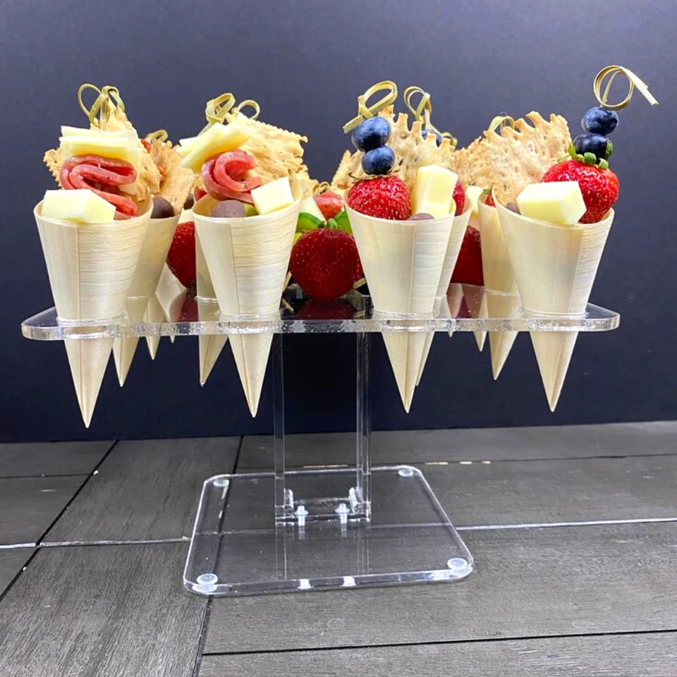 Mini Grazing Cones Skewers Charcuterie Platter Appetizer Wall Food Bar Serveware - Image 2 of 4