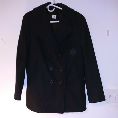 US Navy Black Pea Coat Military Wool 
