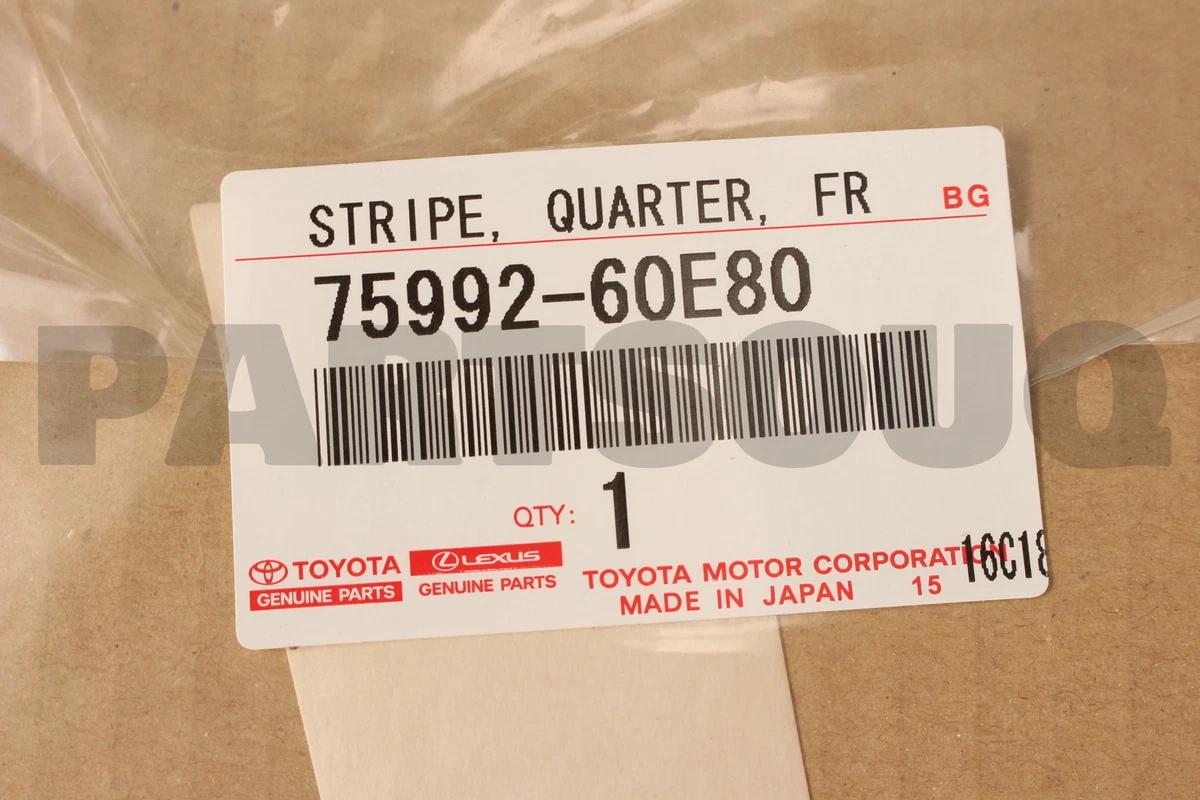 7599260E80 Genuine Toyota STRIPE QUARTER FR 75992-60E80 | eBay 