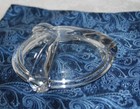 Mid Century Modern Ashtray Heavy Clear Glass for 3 Cigarettes — photo 7