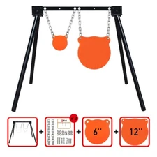 Highwild AR500 Steel Shooting Target Stand System (1 Stand,2 Chains&6"+12" Gong)