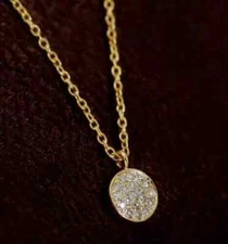 2Ct Round Cut VVS1 Diamond Oval Pendant 14k Yellow Gold Finish Free Chain