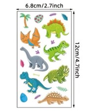 Dinosaur Temporary Waterproof Tattoos 10 Sheets/pack 2-5 Days Removable Tattoo
