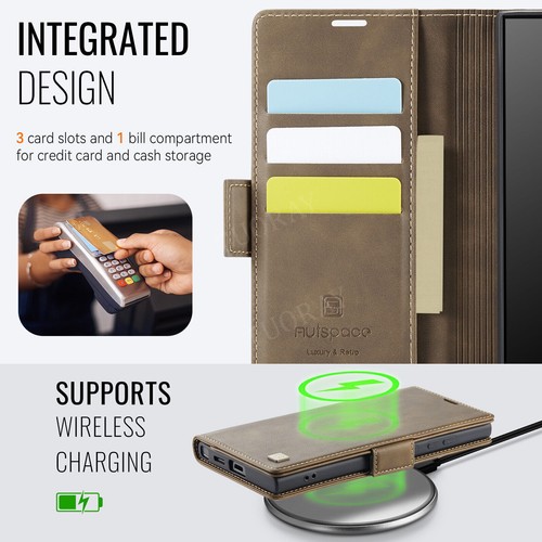 Etui na telefon komórkowy do Samsung Galaxy S25 S24 S23 FE S22 Plus Skórzane etui Wallet Case - Zdjęcie 59 z 72