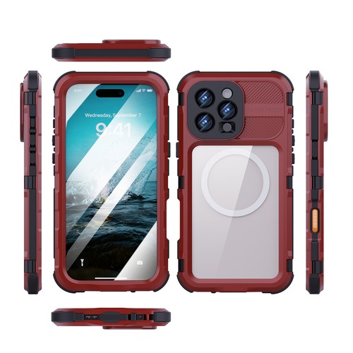Waterproof Magnetic Back Panel Heavy Duty Case for iPhone 14 15 16 Plus Pro Max - Picture 14 of 23