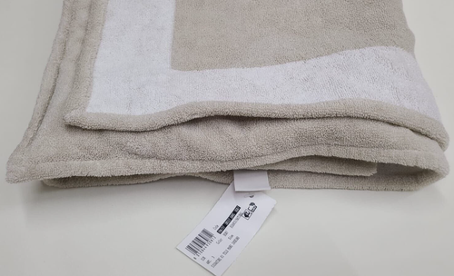 Telo piscina Frette Luxury Signature 01 bianco/naturale Made Italy - Foto 6 di 8