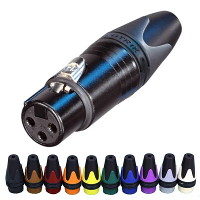 Neutrik Buchse XLR NC3FXX-B schwarz gold Kontakte Steckverbinder 3 Pin In Line Plug