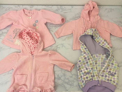 Carter's Just One Year Garanimals Baby Girl 0-3 Lot Of 4 Sweater Jackets Pink C