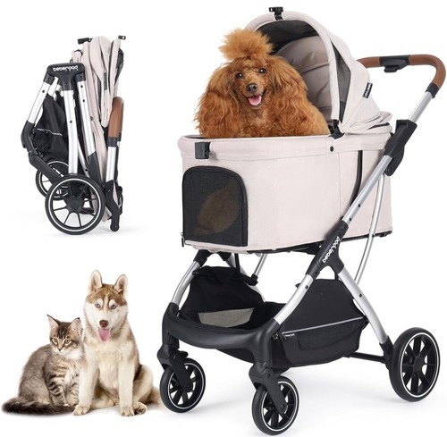 T5 Luxury Pet Stroller for Medium Dog Under 60lbs or 2 Small Dogs & Cats with 18