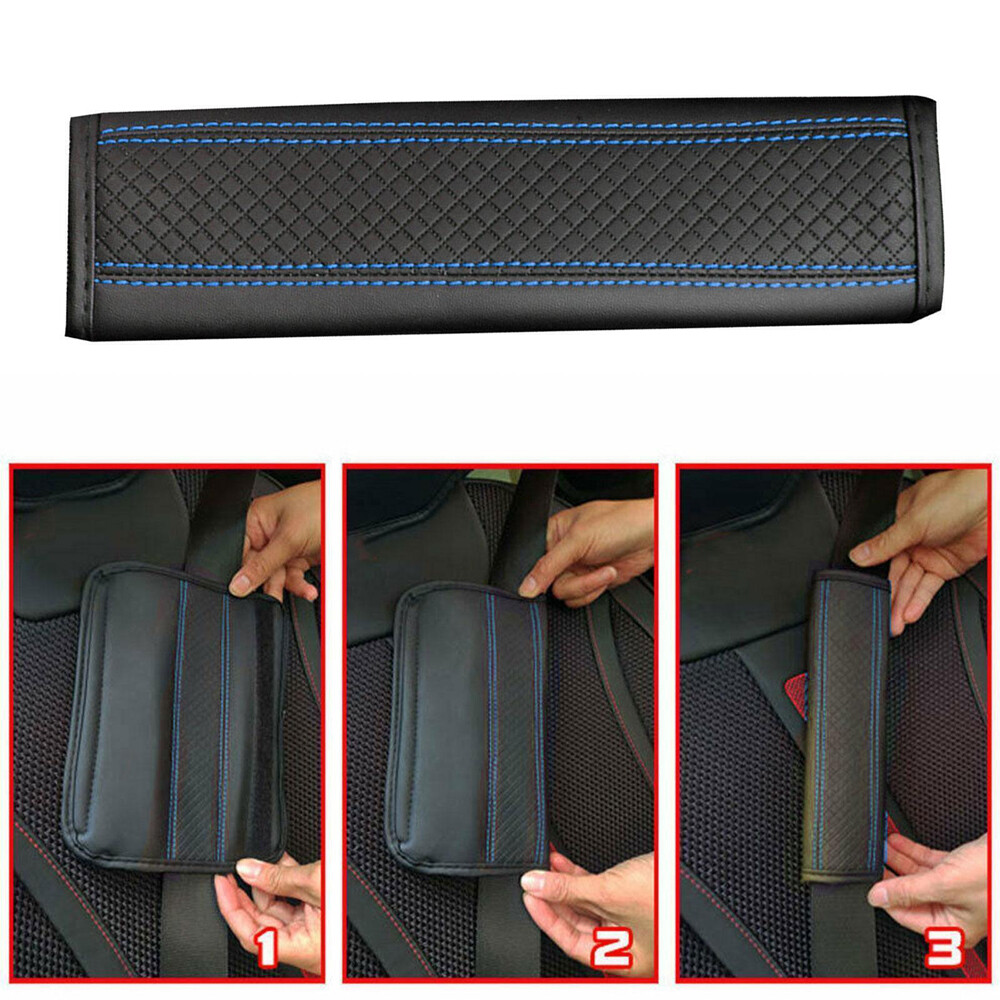 1x Blue Car Seat Belt Cover Pads Car Safety Cushion Covers Strap For
