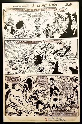 Secret Wars #1 pg. 20 by Mike Zeck 11x17 FRAMED Original Art Poster Marvel Comic