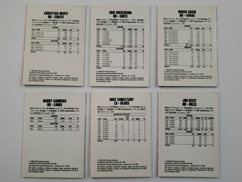 NFL Pro Set 1990 Collect A Books Dickerson Sanders Kelly - Picture 2 of 2