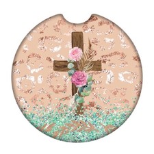 4PC/CHRISTIAN2.6'' Car Coasters Absorbent for Auto Cup Holder Coaster