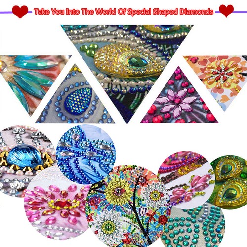 5D DIY Partial Special Shaped Drill Diamond Painting Kit Flower Decor30x30cm - Afbeelding 35 van 57