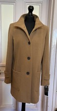 New British Made Ladies Camel Wool And Cashmere 3/4 Coat Uk 14