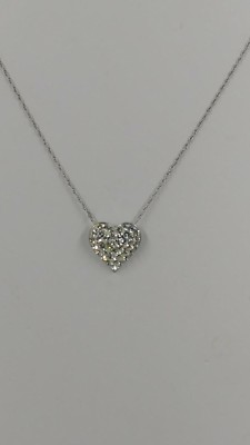 Samuel Aaron Heart with CZ's Pendant and Chain, Sterling