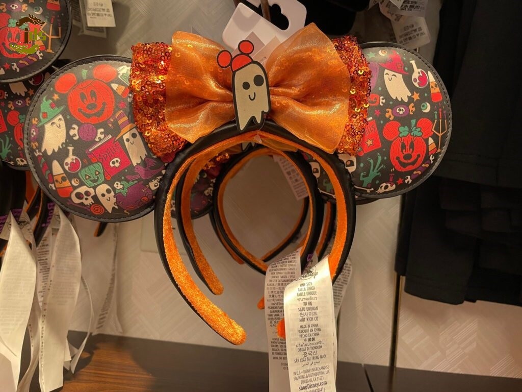 Disney Parks Halloween Ghost Pumpkin Halloween Mickey Ears Headband Light up Pumpkin Mouse Ears Illuminated Halloween Headband  main image 4