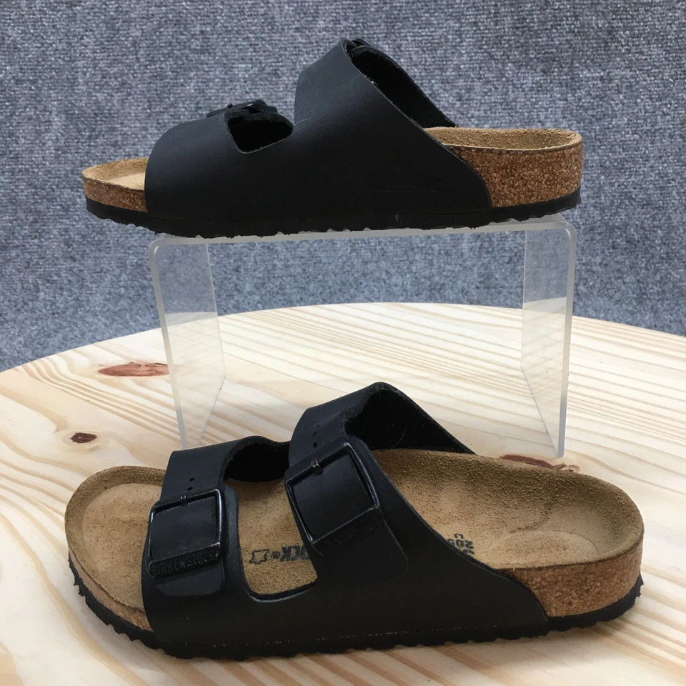Босоножки Birkenstock молодежные 32 горки Arizona черные кожаные с пряжкой повседневные туфли на плоской подошве - Изображение 2 из 4
