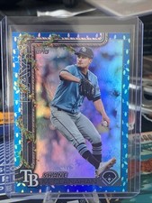 2025 Topps Holiday - Shane McClanahan #H28 Holiday Blue Metallic Glitter