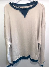 FREE PEOPLE We The Free Women's XL Classic Crew Colorblock Sweatshirt Oversized