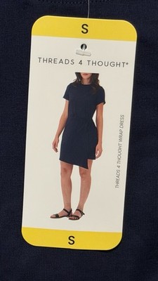 Threads 4 Thought Women's Wrap Dress, Navy, Size Small NWT
