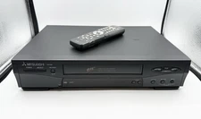 Mitsubishi HS-u446 VCR VHS Player Recorder With Remote & Cables Tested & Working