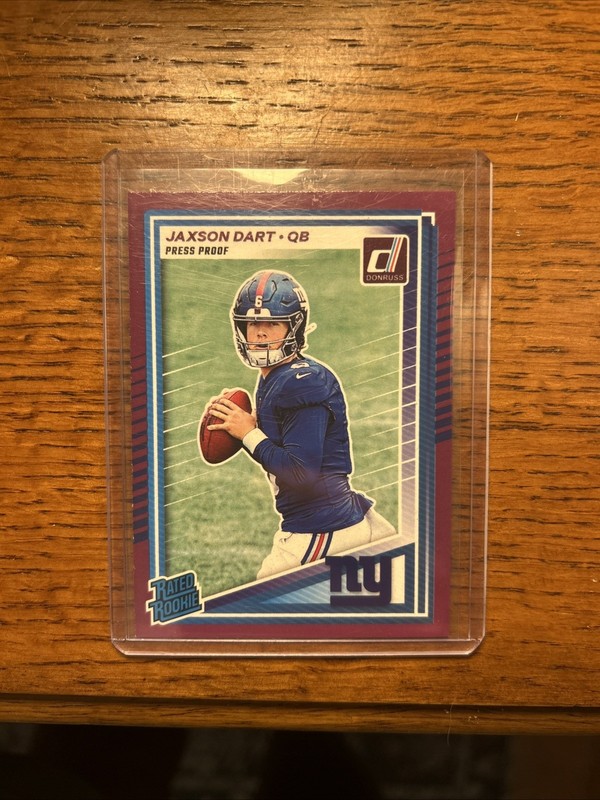 2025 Panini Donruss Rated Rookie Press Proof Purple Jaxson Dart #400 Giants NFL