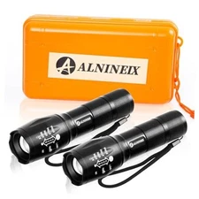 ​ Flashlight 2-Pack High Lumens LED Aluminum Flashlights, Zoomable & 5 Modes B