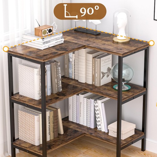 Corner Cabinet Table with 3 Tier Open Shelf, Multipurpose Display Organizer S... - Picture 4 of 8