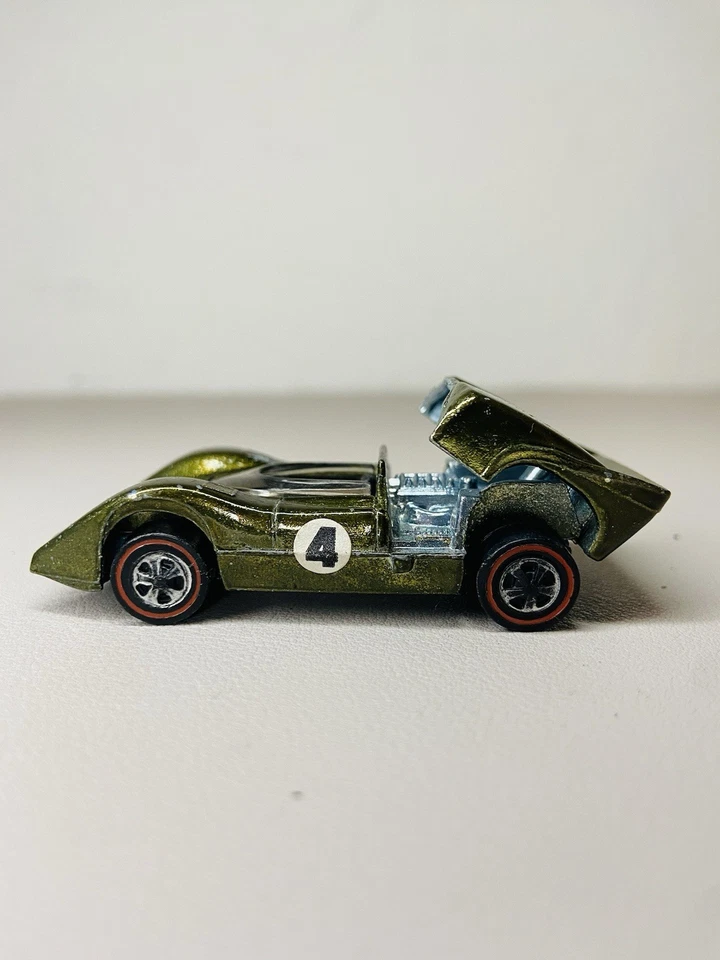 Hot Wheels Redline McLaren M6A  Olive 1968 USA - Image 2 of 4