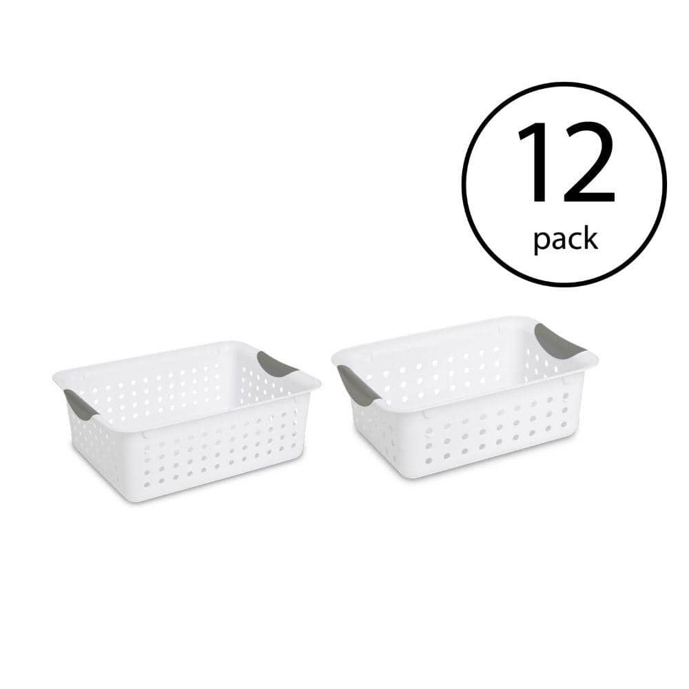 Medium & Small Plastic Storage Bins - 12-Pack Organizer Basket Set