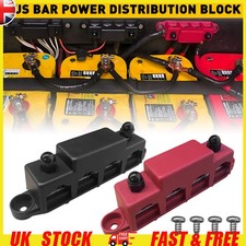2x Positive Negative Bus Bar Battery Power Distribution Block 4 x M8 Terminal UK