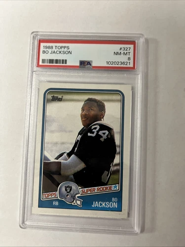 1988 Topps Bo Jackson #327 Los Angeles Raiders Rookie RC PSA 8 NM-MT