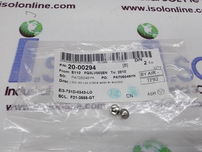 ASM 20-00294 SOC HD CAP SCREW M4X8 1/Washer Semiconductor Store Spare Lot of 2 #