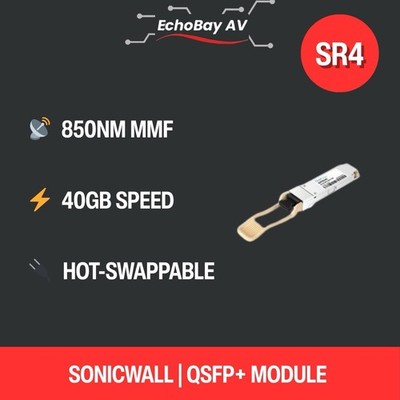 SonicWall QSFP+ 40GBASE-SR4 QSFP+ 850NM MMF Module (02-SSC-0381)