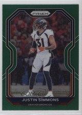 2020 Panini Prizm Green Prizm Justin Simmons #118 17b2