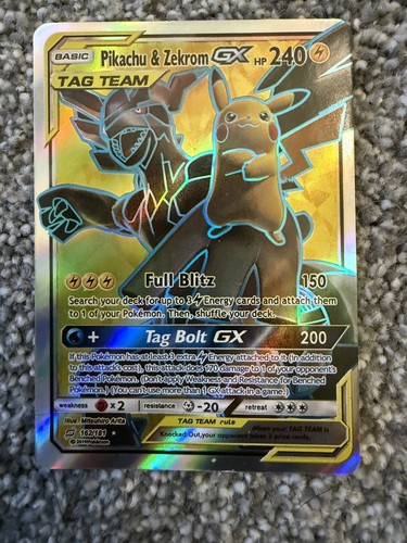 Pokemon Pikachu & Zekrom GX 162/181 Full Art Team Up Pokémon 2019 Ultra Rare