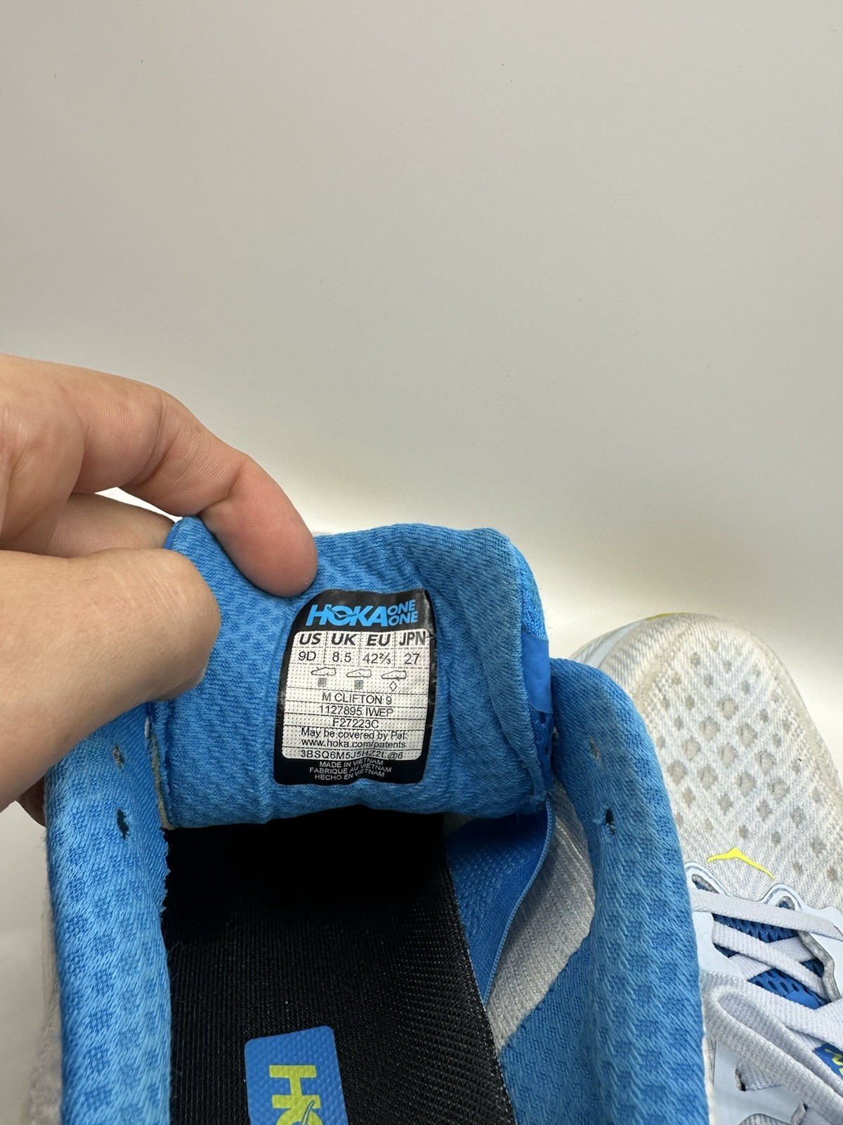 HOKA Clifton 9 Men’s Running Shoes Size 9 D Gray Blue READ thumbnail 9