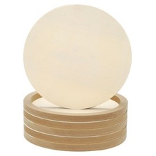 12" Round Wood Canvas Panels, 6pcs Unfinished Wood Plaque Disc Circle Board f...