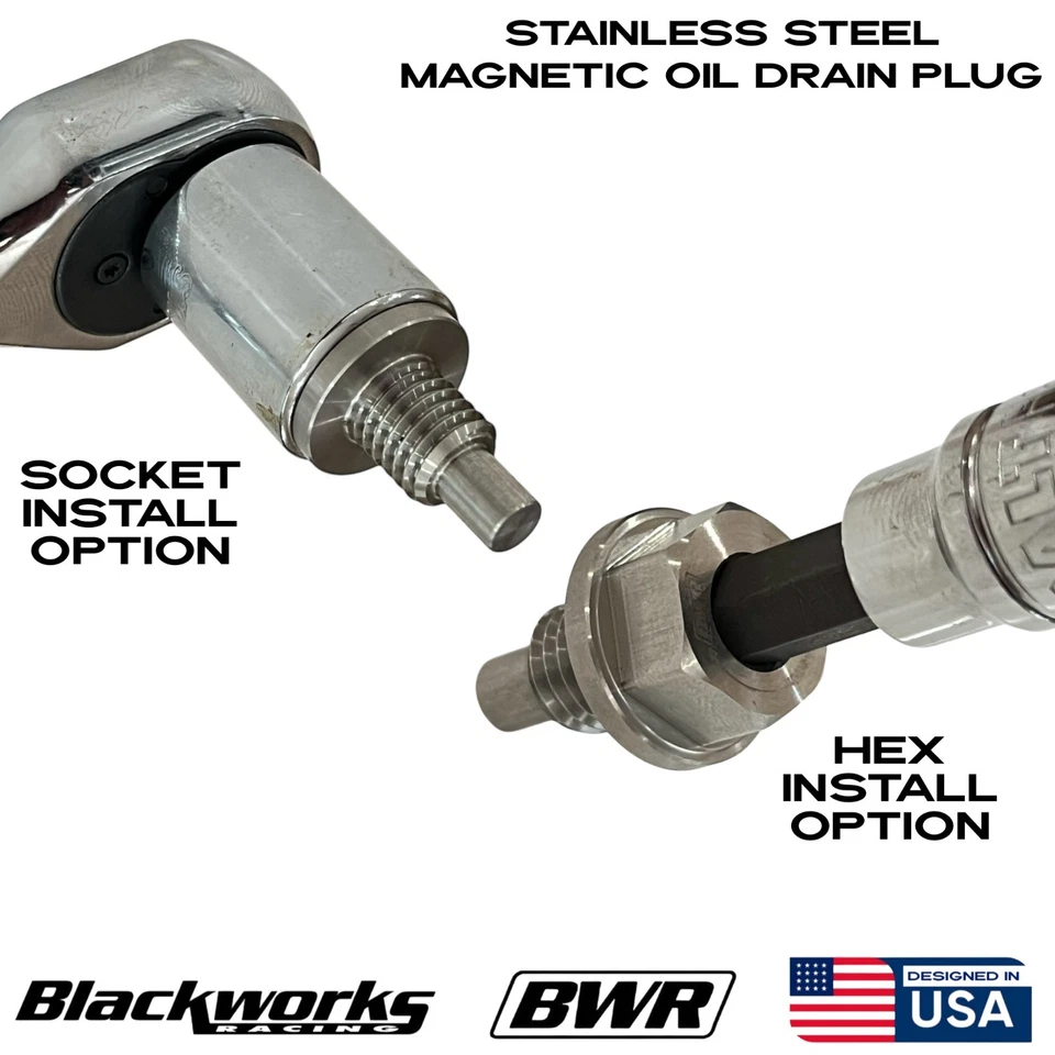 Lavadora de tapón de drenaje de aceite magnético de acero inoxidable Blackworks Racing EE. UU. M12x1,50 Foto 2 de 4