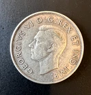 1943 50 Cents Canada King George  Circulated