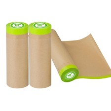 Pre-Taped Masking Paper for Painting - 18 inch x 50 feet Tape and Drape Paint...