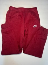 Nike Sweatpants Mens Small Maroon Joggers Swoosh Logo Fleece Athletic Pants