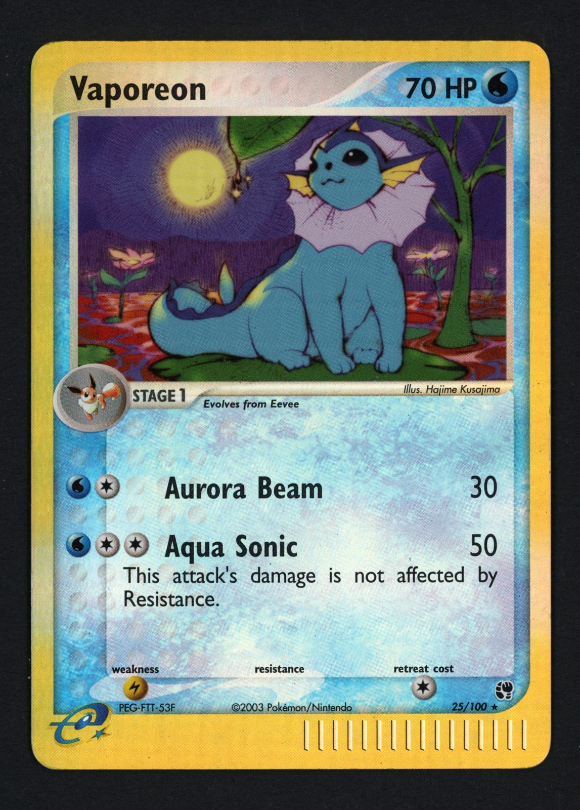 Vaporeon 25/100 Reverse Holo Sandstorm Rare Pokemon TCG