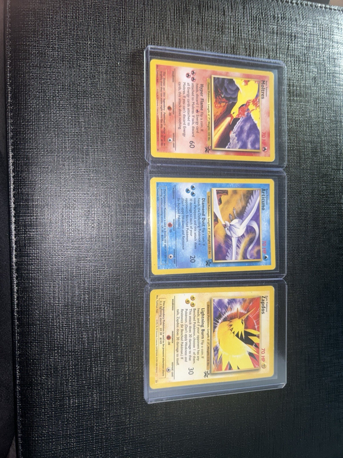 Wizards of the Coast Pokemon TCG Base Set Holo Unlimited Moltres Articuno Zapdos