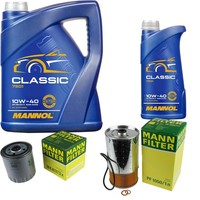 Inspektionspaket 6L Mannol 10W-40 FüR Mercedes W201 D 2.0 Turbo W124 200 250